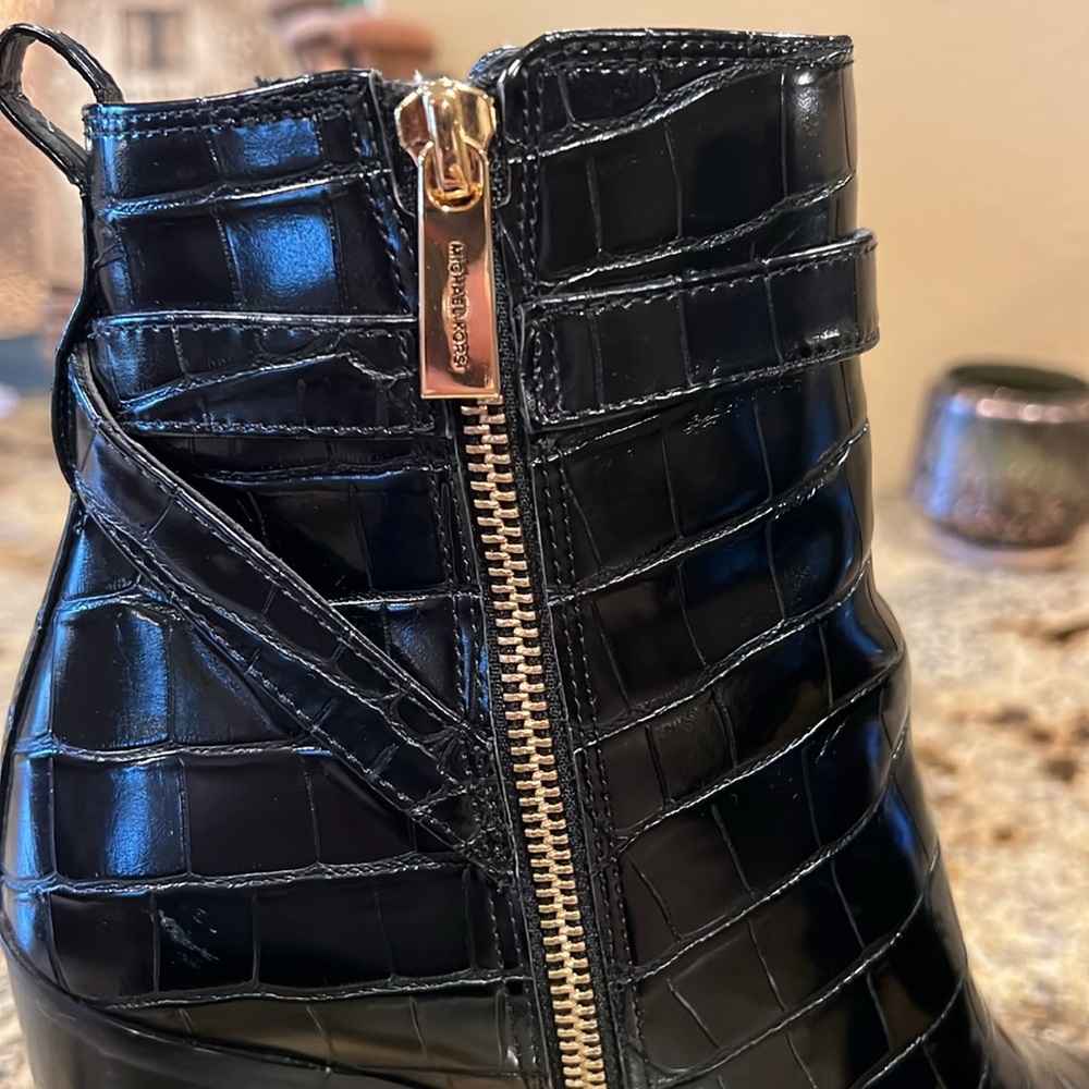 Faux Croc Black Booties - Picture 5 of 7